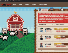 a screenshot of a game called wolf game shows a barn and sheep