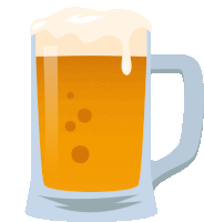 a cartoon illustration of a beer mug with foam on top