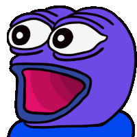 a purple cartoon character with a surprised look on its face