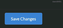 a blue button that says save changes with a hand pointing at it