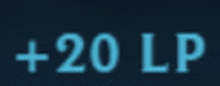 a blue sign that says + 20 lp on a black background