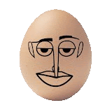 an egg with a face drawn on it