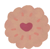 a cookie with a heart in the middle and sprinkles