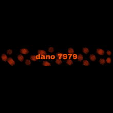 a black background with orange dots and dano 7979