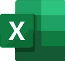 a green square with a white letter x on it