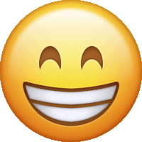 a yellow smiley face with a big smile on its face