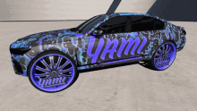 a car that has the word yam on the side