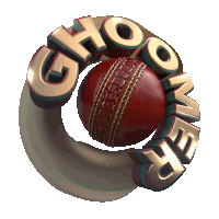 a red cricket ball is surrounded by the letters ghoober