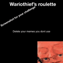 a screenshot of a man wearing glasses with the words " delete your memes you dont use "