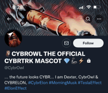 a twitter account for cybrowl the official cyrtrk mascot