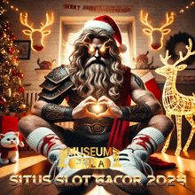 a poster for situs slot gacor 2024 with a man in a santa hat