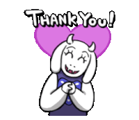 a cartoon of a goat saying thank you .