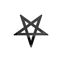 a black pentagram with a v in the middle