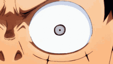 a close up of a person 's eye with a white pupil