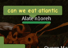 a screenshot of a game that says " can we eat atlantic alate n1oreh "