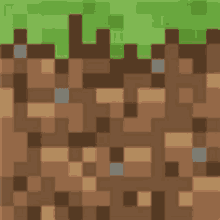 a pixelated image of a block of dirt with grass on top