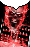 a keyboard with a skull on it and the letters q a s d e f g h i o p