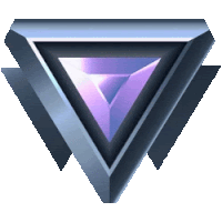 a blue and purple triangle with a purple diamond in the middle