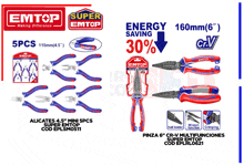 a set of emtop pliers with a 30 % energy saving feature