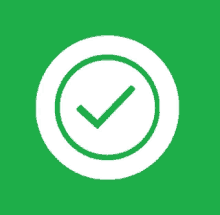 a green check mark inside of a white circle