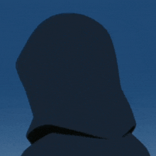 a cartoon character with a hood on his head