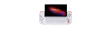 a white device with a screen that says avanced game on it