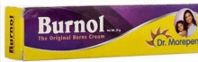 a yellow and purple burnol burn cream