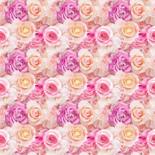 a seamless pattern of pink and yellow roses