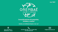 an advertisement for orembae viajes y turismo with a green background