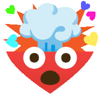 a cartoon illustration of a heart with a surprised expression