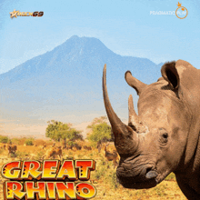 a poster of a rhino says great rhino on it