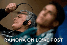 ramona on lowe post is written on a picture of two men wearing headphones