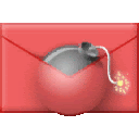 a red envelope with a bomb inside of it .