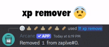 a screenshot of a xp remover app with a sad face on it