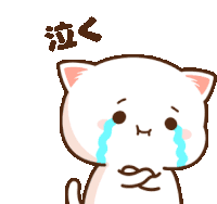 a cartoon cat is crying with tears coming out of it 's eyes