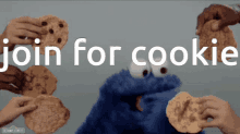 a sesame street advertisement asking people to join for cookies