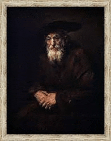 a painting of an old man with a beard and hat .