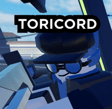 a cartoon character wearing sunglasses and a hat with the word toricord on it