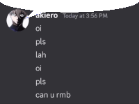 a screenshot of akiero today at 3:56 pm with a speech bubble above him