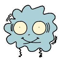 a cartoon drawing of a cloud with a face and a smile