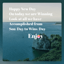 happy new day on today we are winning look at all we have accomplished from son-day to win-day enjoy