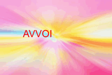 a pink and yellow background with the word avvoi in red