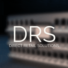 a drs direct retail solutions logo with a blurry background