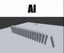 a row of dominoes falling in a row with the word ai above them