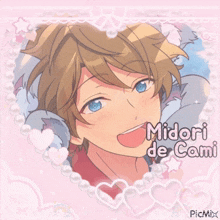 a picture of a boy with the name midori de cami