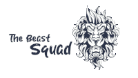 a logo for the beast squad with a lion