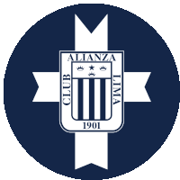 a logo for alianza lima with a white ribbon around it