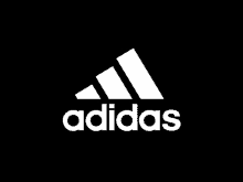 a white adidas logo with three stripes on a black background