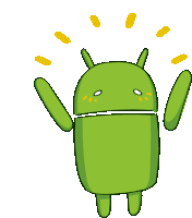 a cartoon drawing of a green android with yellow spots on it 's face