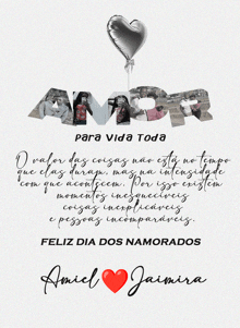 a poster that says feliz dia dos namorados